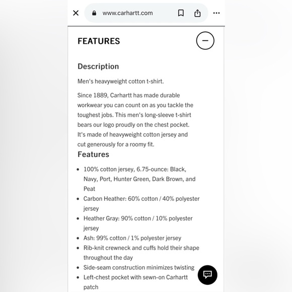 CARHARTT Loose Fit Heavyweight Long Sleeve Pocket T-Shirt - Picture 7 of 8